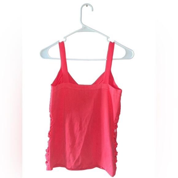Gaby Eden Coral Tank Top Womens Small Crochet Knitted V Neck Pink Boho Hippie - Picture 3 of 4